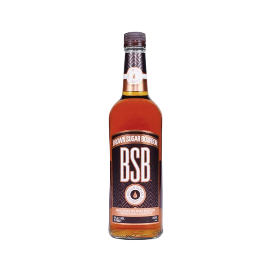“BSB Brown Sugar Bourbon 750ML bottle with brown sugar and cinnamon whiskey flavor”