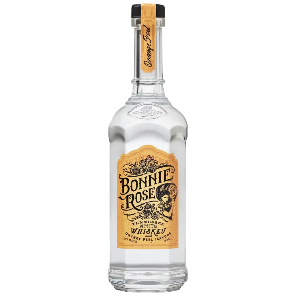 Bonnie Rose Whiskey White Orange Peel 750ML bottle with premium citrus-infused whiskey