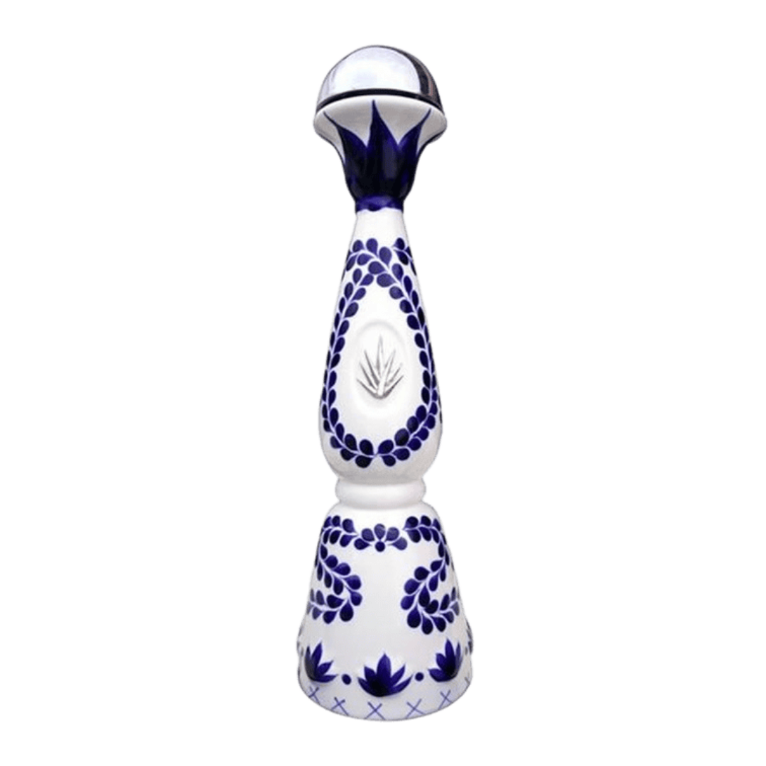 Clase Azul Reposado Tequila 1.75L hand-painted ceramic decanter in cobalt blue and white