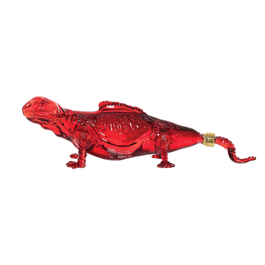 Don Chinto Reposado Tequila poured in glass Red Bottle