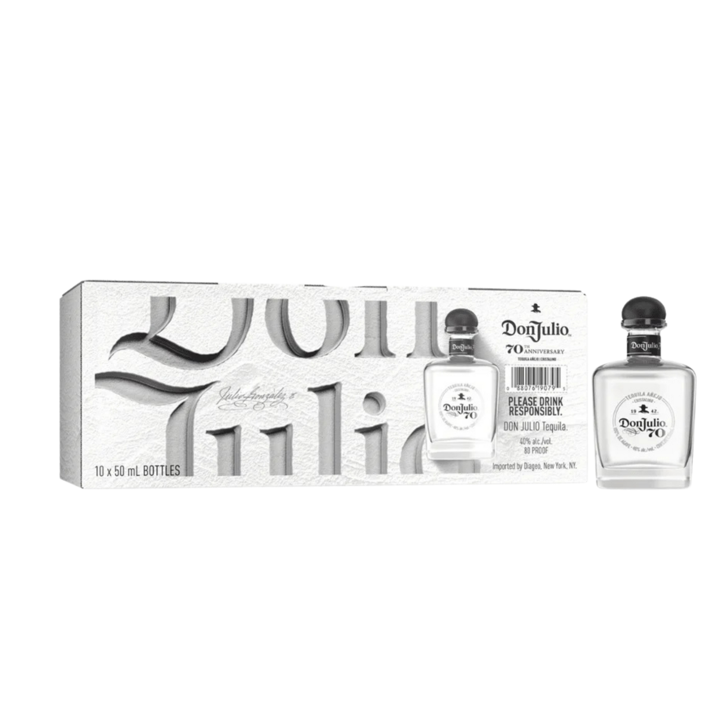Don Julio 70 Cristalino Añejo Tequila 10 x 50ml mini bottles premium tequila gift set