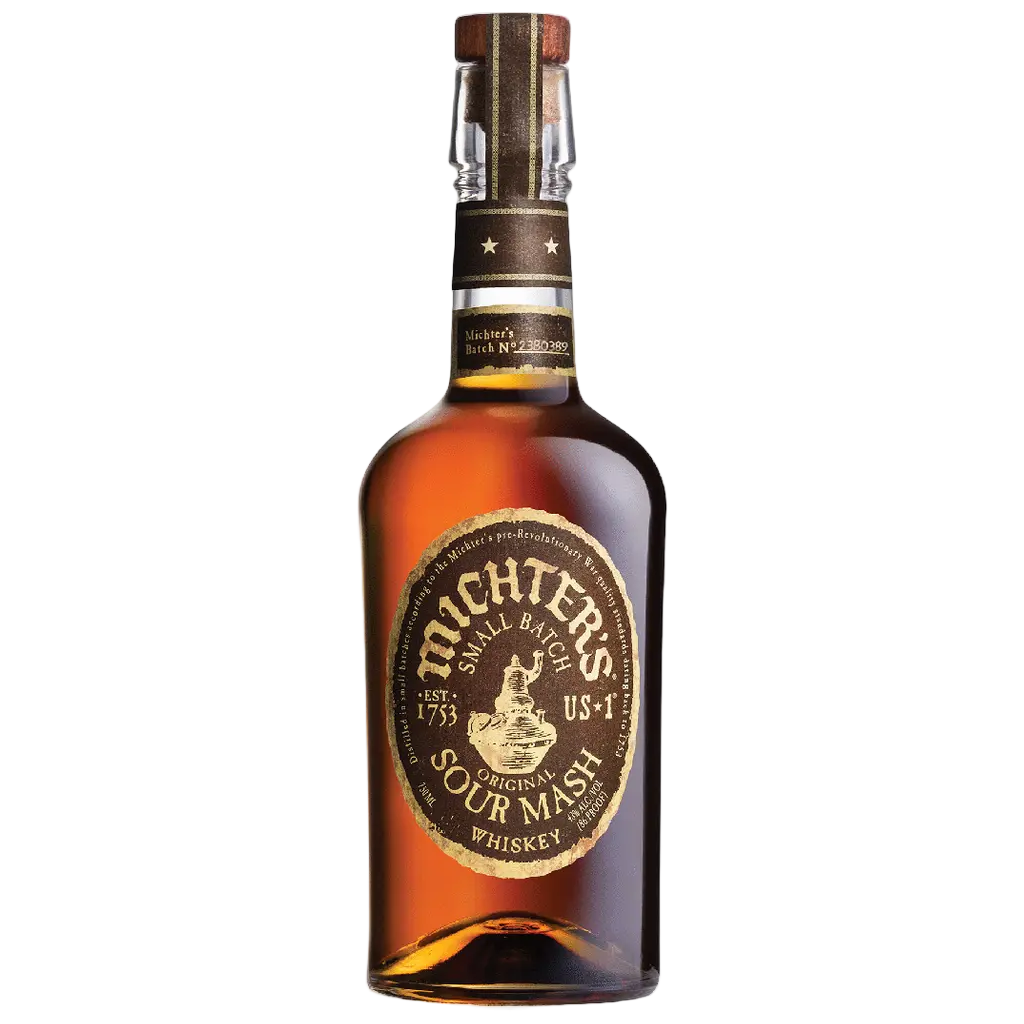 “Michter's Sour Mash Whiskey 750ML bottle with premium small-batch Kentucky whiskey label”