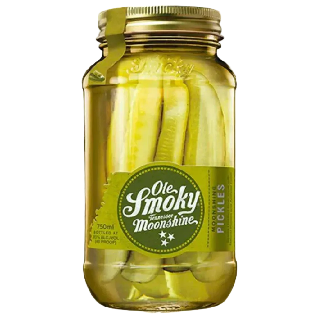 Ole Smoky Moonshine Pickles Tennessee 750ML jar with dill pickles soaked in authentic Tennessee moonshine