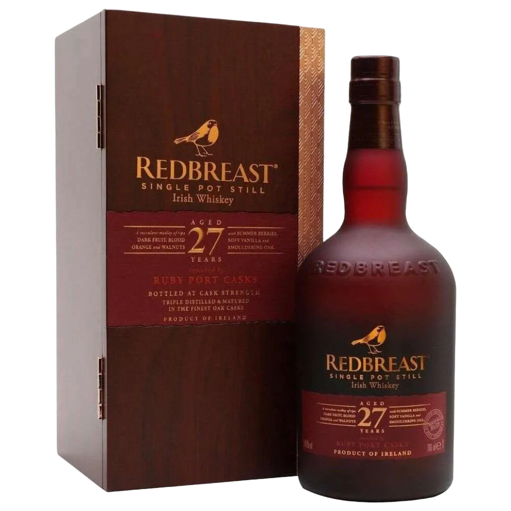 Redbreast 27 Year Old Irish Single Pot Still Whiskey 750ml luxury aged Irish whiskey bottle