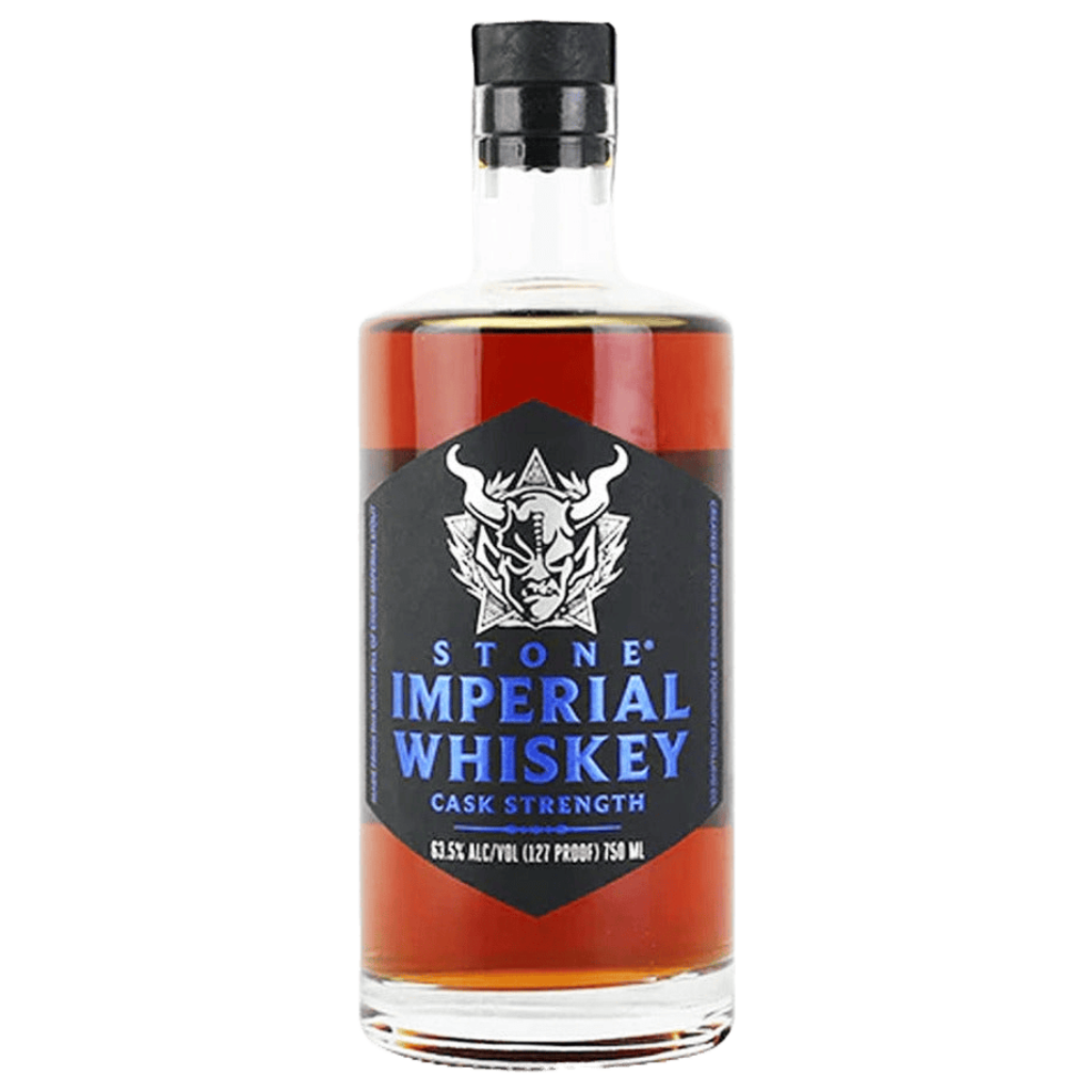Stone Imperial Cask Strength Whiskey 127 Proof 750ML premium high-proof whiskey bottle on white background