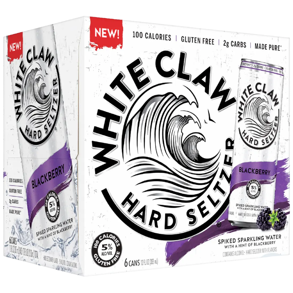 Buy White Claw Blackberry Hard Seltzer 6-Pack 12 oz Slim Cans - Holiday House Liquor
