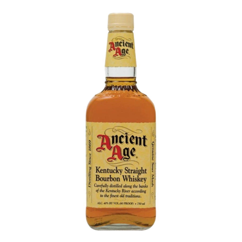 Ancient Age Kentucky Straight Bourbon Whiskey 750ML bottle with classic amber bourbon in glass bottle