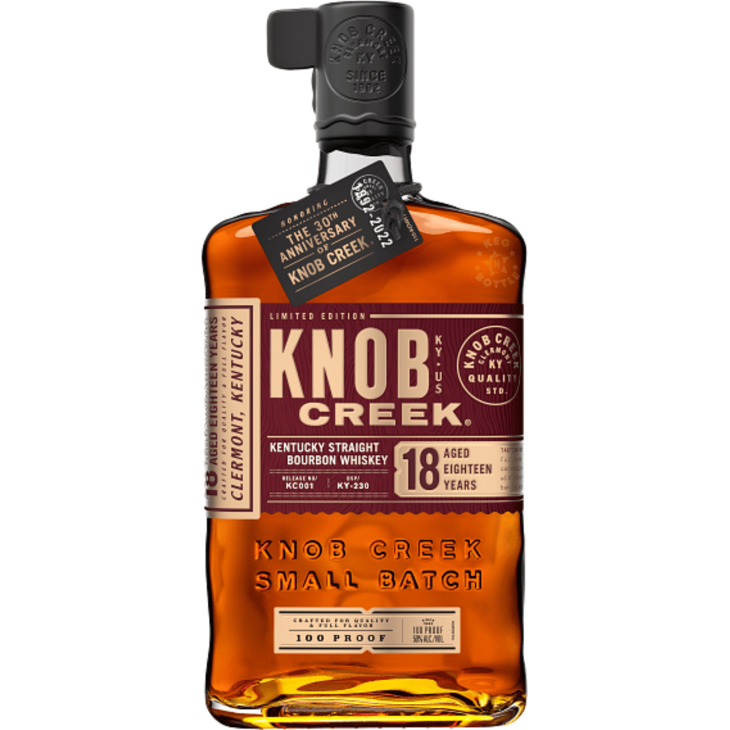 Knob Creek 18 Year Single Barrel Bourbon Whiskey (750 ml) | Keg N Bottle