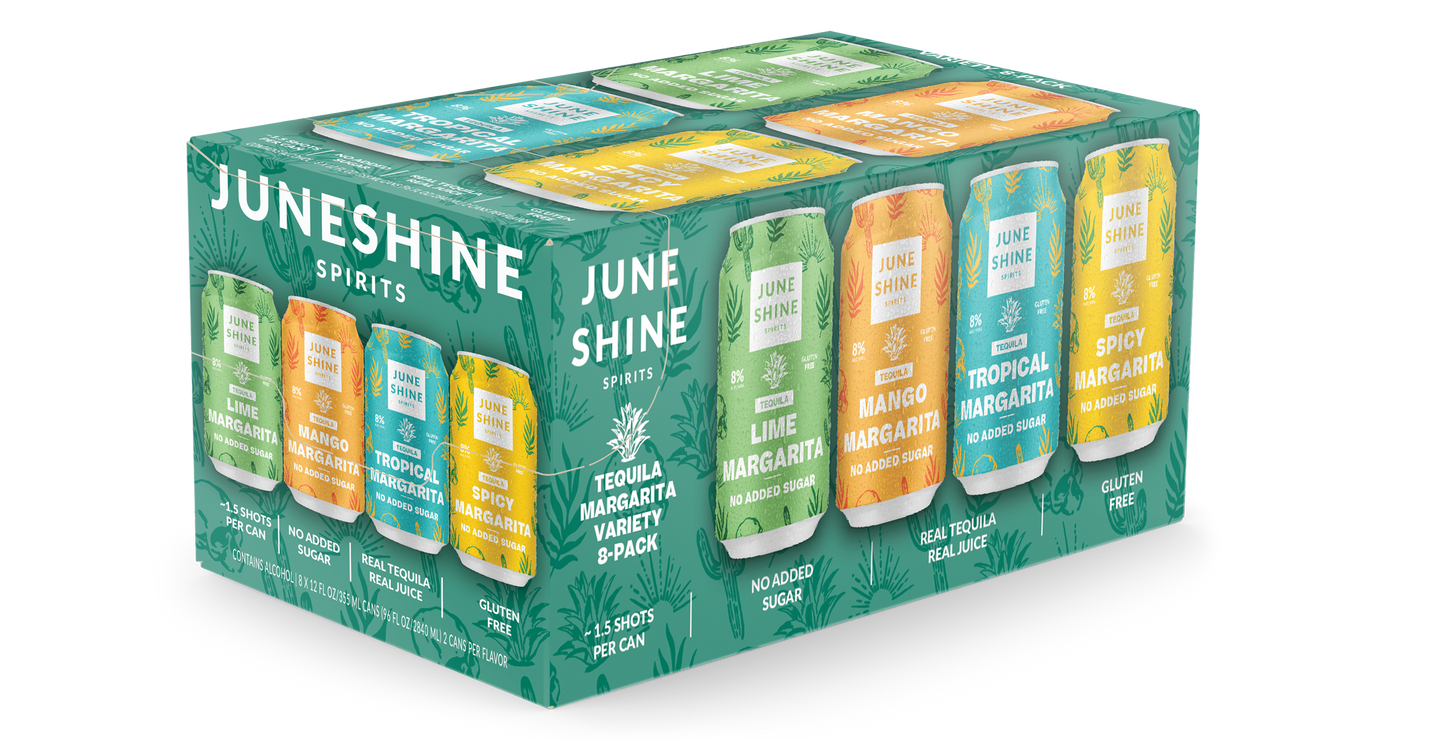 JuneShine Spirits Tequila Margarita Variety 8-Pack