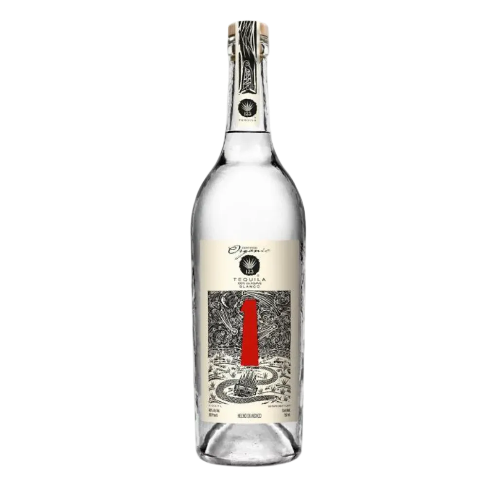 123 Organic Tequila Blanco 750ML bottle organic premium tequila from Jalisco Mexico