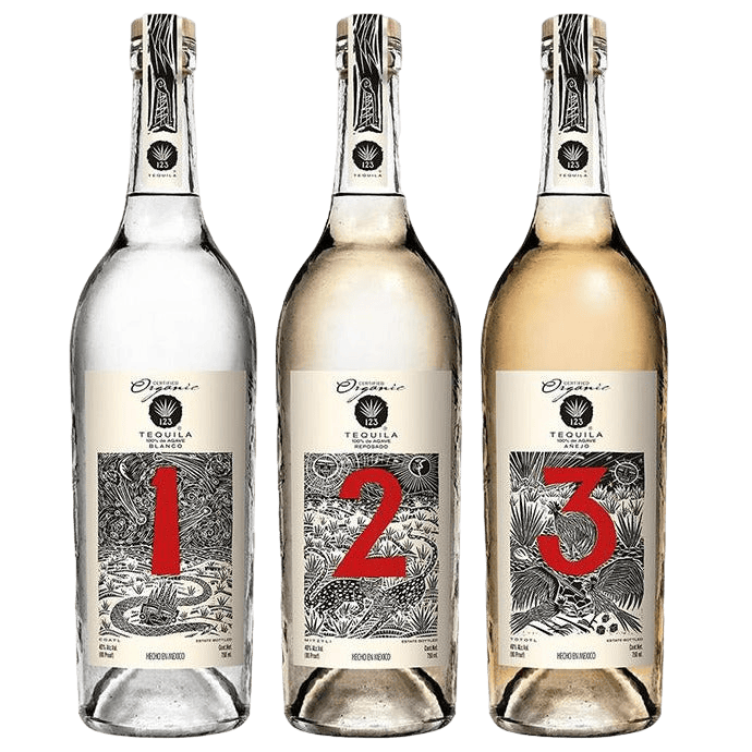 1123 Organic Tequila Bundle Collection – Premium Organic Tequila Gift Set with Blanco, Reposado, and Añejo bottles