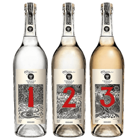 1123 Organic Tequila Bundle Collection – Premium Organic Tequila Gift Set with Blanco, Reposado, and Añejo bottles