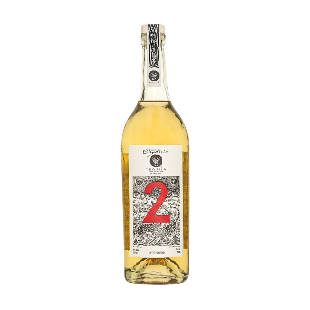 123 Organic Tequila Reposado #2 750ml bottle with handcrafted organic reposado tequila