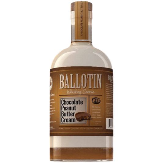 Ballotin Chocolate Peanut Butter Whiskey 750ml bottle with chocolate and peanut butter flavored whiskey label