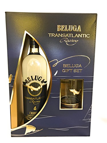 Beluga Transatlantic gift set with bottle and glass in packaging