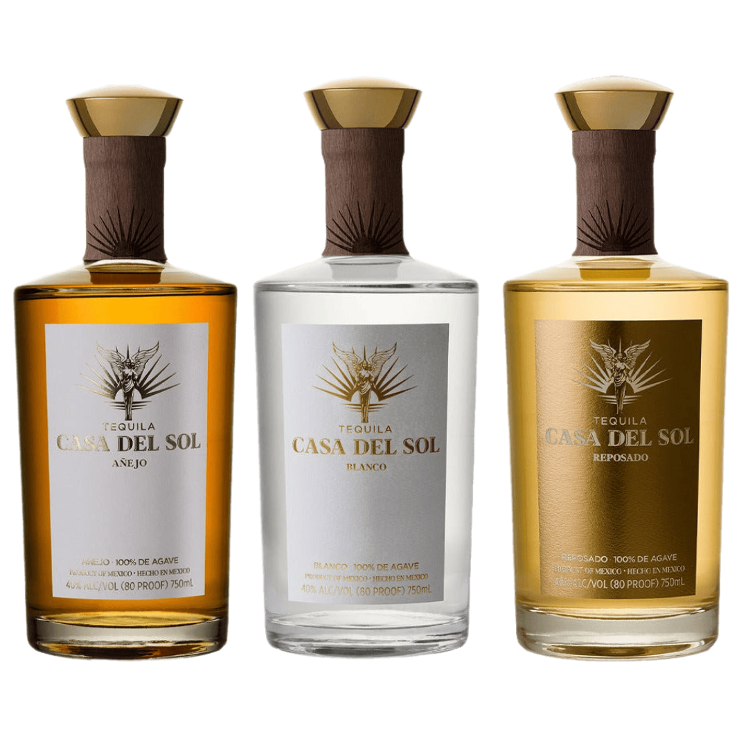 Casa Del Sol Blanco Reposado Anejo Tequila Bundle Bottle Trio