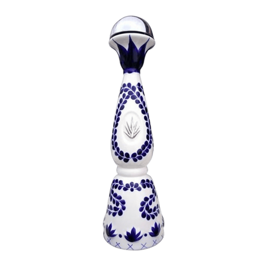 Clase Azul Reposado Tequila 1.75L hand-painted ceramic decanter in cobalt blue and white