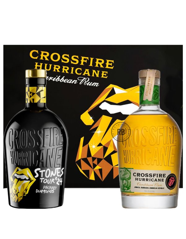 Crossfire Hurricane Caribbean Rum Rolling Stones Gift Set - 2X 750ML