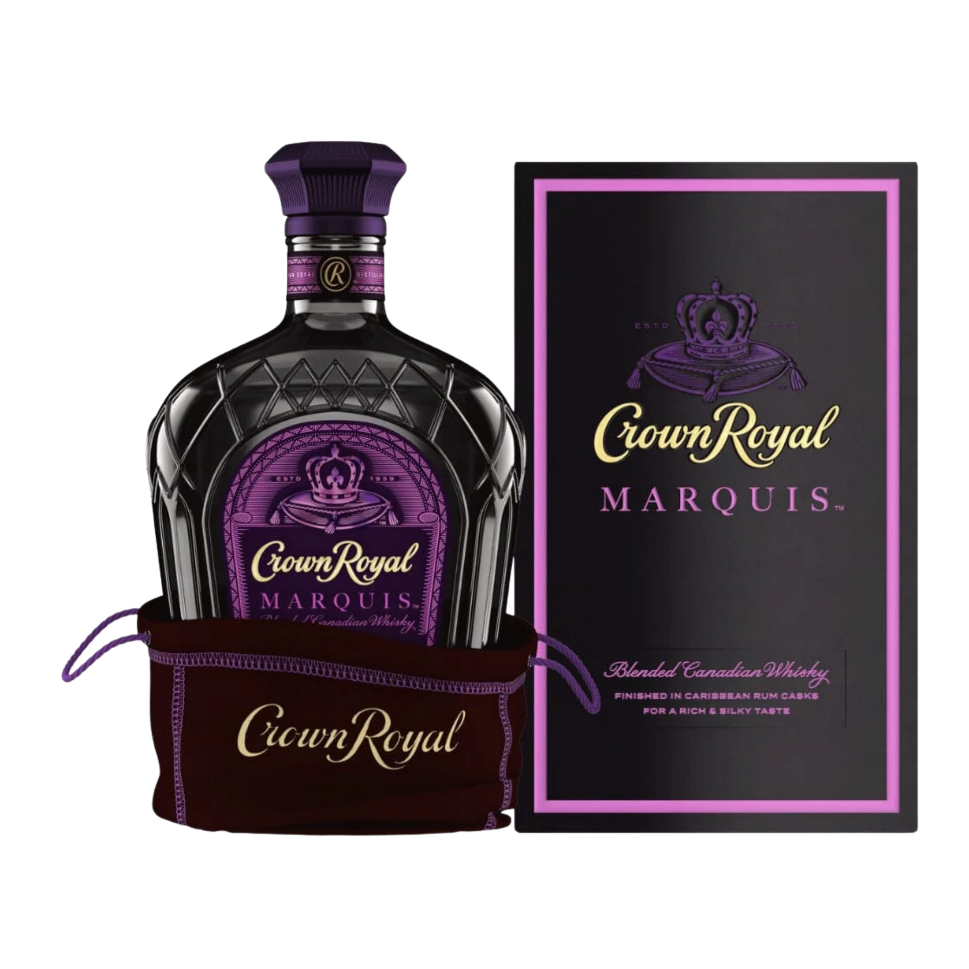 Shop Crown Royal Marquis Canadian Whisky with elegant label and premium glass design