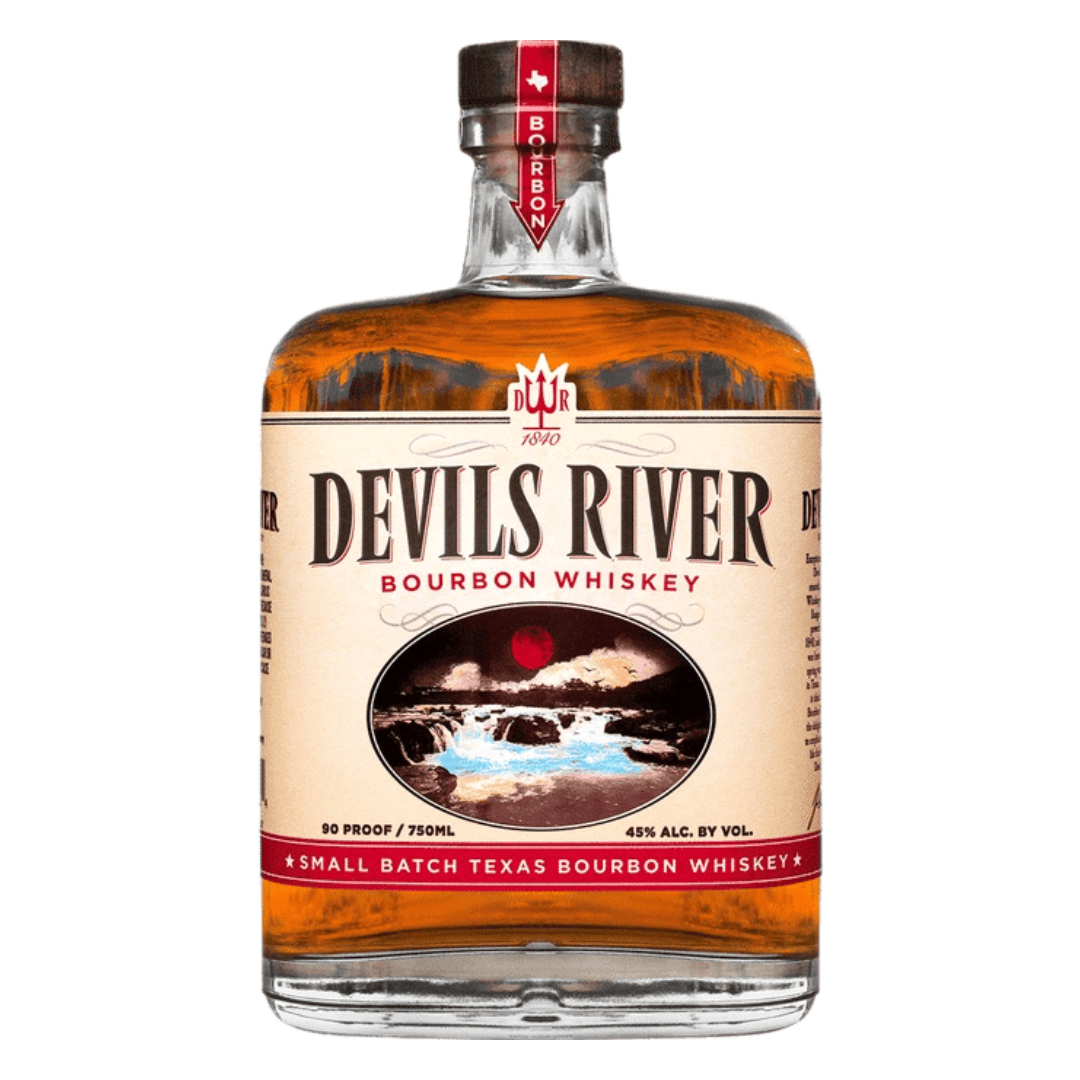 “Bottle of Devils River Bourbon 750ML premium high-rye whiskey”
