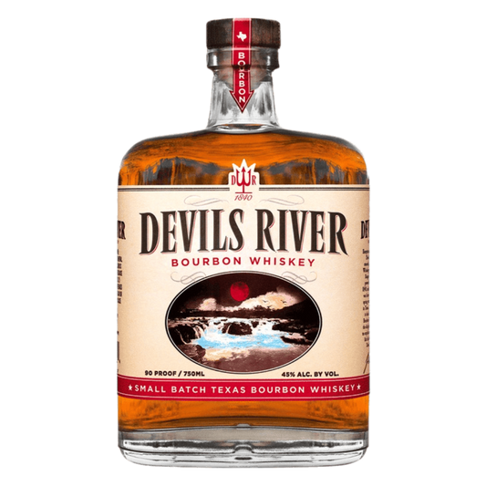 “Bottle of Devils River Bourbon 750ML premium high-rye whiskey”