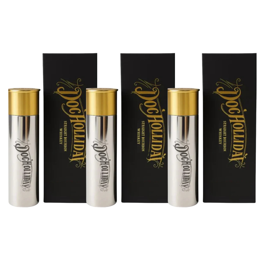 Doc Holliday 10 Year Bourbon bottle showing embossed shotgun shell cap