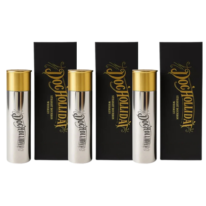 Doc Holliday 10 Year Bourbon bottle showing embossed shotgun shell cap