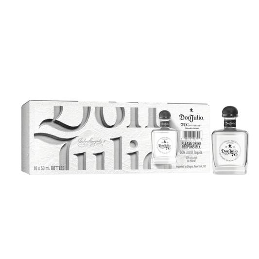 Don Julio 70 Cristalino Añejo Tequila 10 x 50ml mini bottles premium tequila gift set