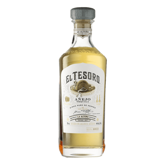 El Tesoro Añejo Tequila 750ML bottle front view premium añejo tequila
