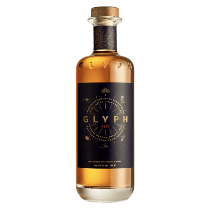 “Endless West Glyph Small Batch Original Whiskey 750ML bottle with black and silver label”