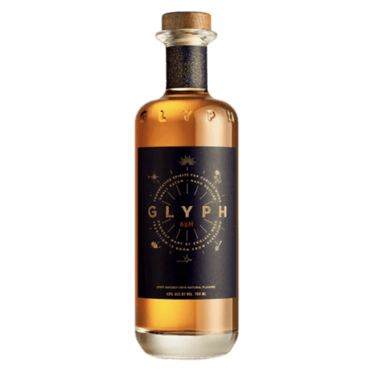 “Endless West Glyph Small Batch Original Whiskey 750ML bottle with black and silver label”