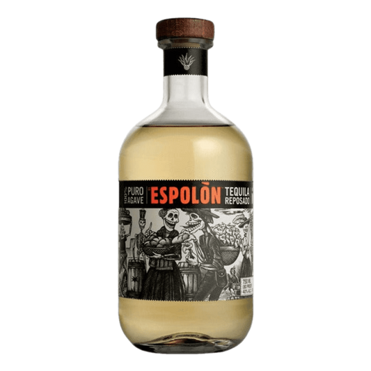 "Espolòn Reposado Tequila 750ML bottle with golden color, premium 100% agave tequila in oak-aged design."