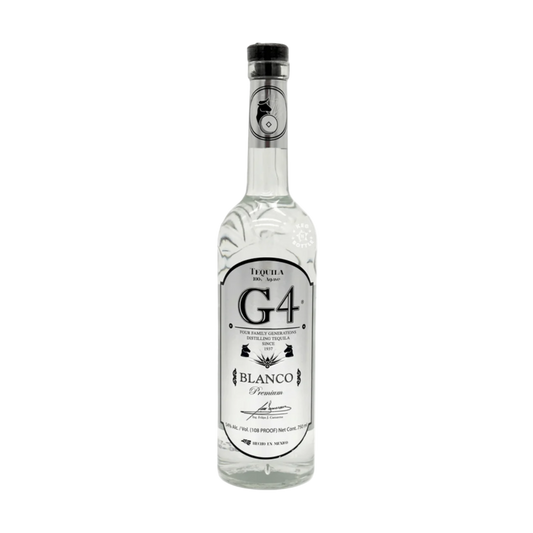 “Bottle of G4 Tequila Blanco 108 High Proof 750ML – premium small-batch tequila from Jalisco, Mexico, made from 100% Blue Weber agave.”