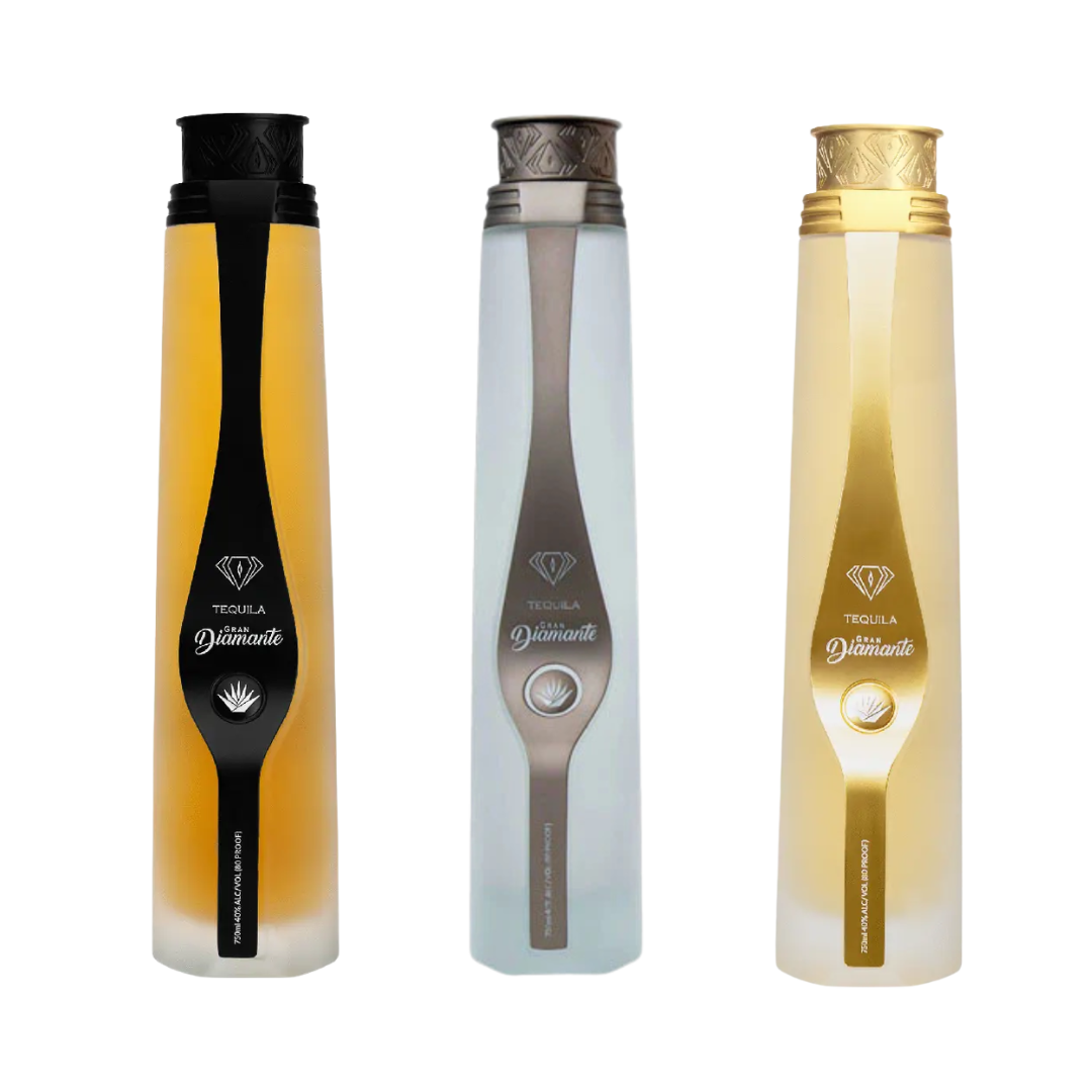 “Gran Diamante Blanco Reposado Añejo Tequila Bundle – Luxury Diamond Bottle Set”
