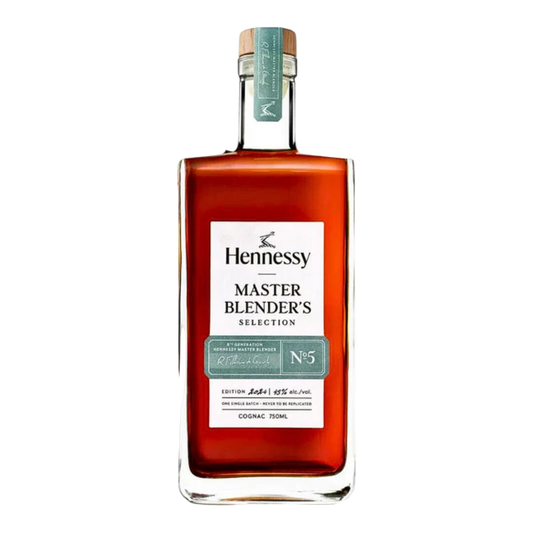 “Bottle of Hennessy Master Blender's Selection No. 5 Cognac 750ML – limited edition premium cognac with amber color and detailed label.”