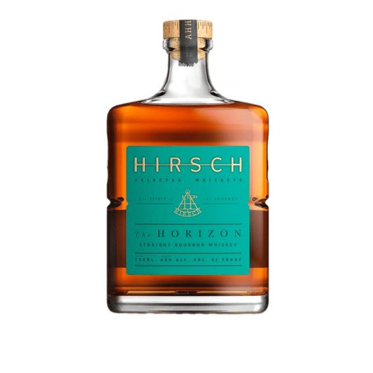 “Hirsch The Horizon Bourbon Whiskey 750ML bottle with amber bourbon, premium label design, and Kentucky straight bourbon packaging.”