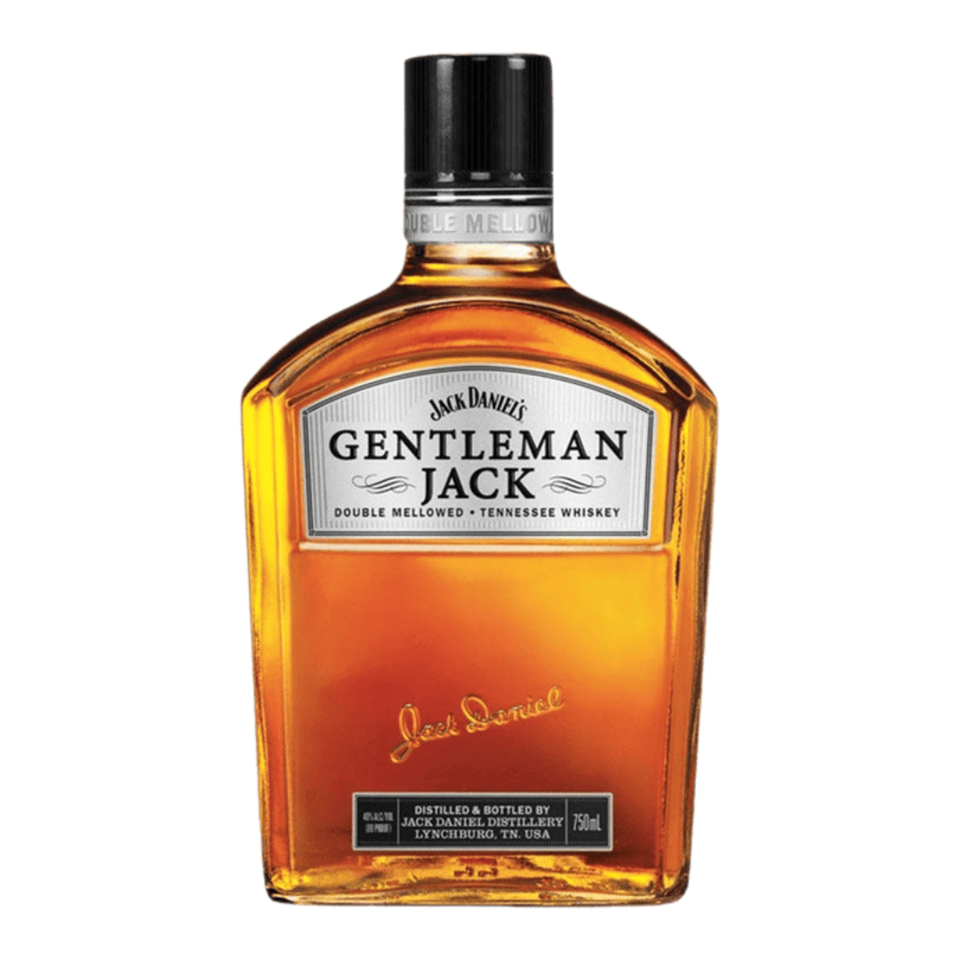 “Jack Daniel’s Gentleman Jack 750ML bottle with black and silver label standing upright on a white background”