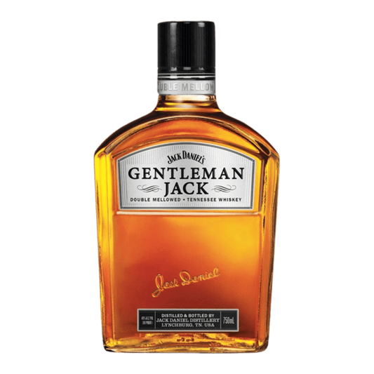 “Jack Daniel’s Gentleman Jack 750ML bottle with black and silver label standing upright on a white background”