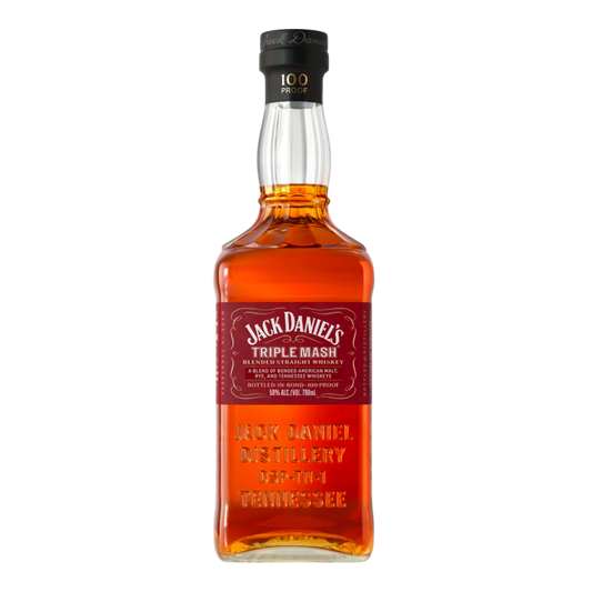 “Jack Daniel’s Triple Mash Bottled-In-Bond Blended Straight Whiskey 700ML bottle with premium label and gold accents.”