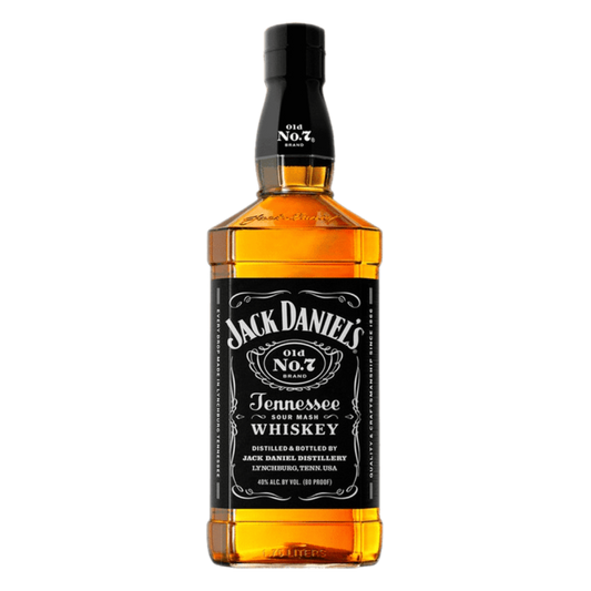 "Jack Daniel’s Old No. 7 Tennessee Whiskey 1.75L bottle on white background"