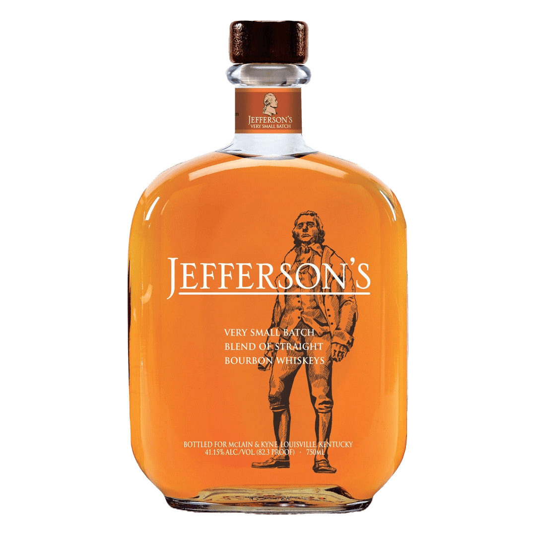 “Jefferson’s Very Small Batch Bourbon Whiskey 750ML bottle with amber color and premium small-batch label.”