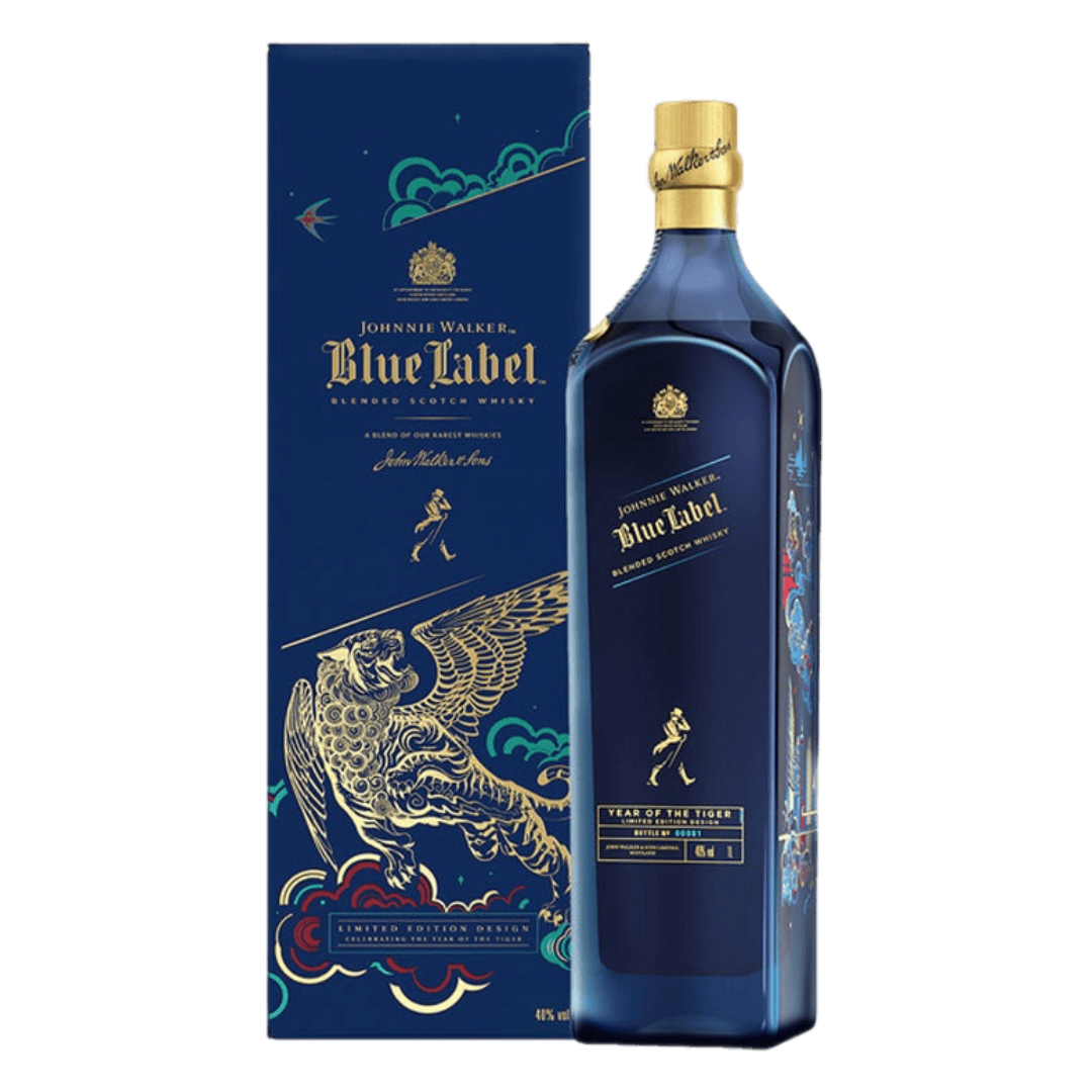 "Johnnie Walker Blue Label Year Of The Tiger 750ML Limited Edition Scotch Whisky Bottle – Lunar New Year Collector’s Release"