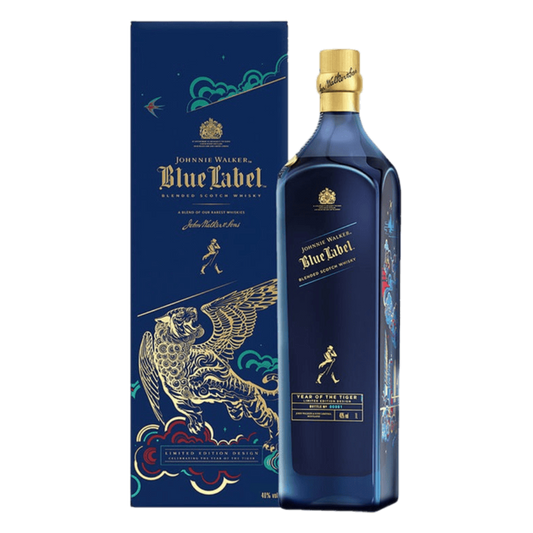 "Johnnie Walker Blue Label Year Of The Tiger 750ML Limited Edition Scotch Whisky Bottle – Lunar New Year Collector’s Release"