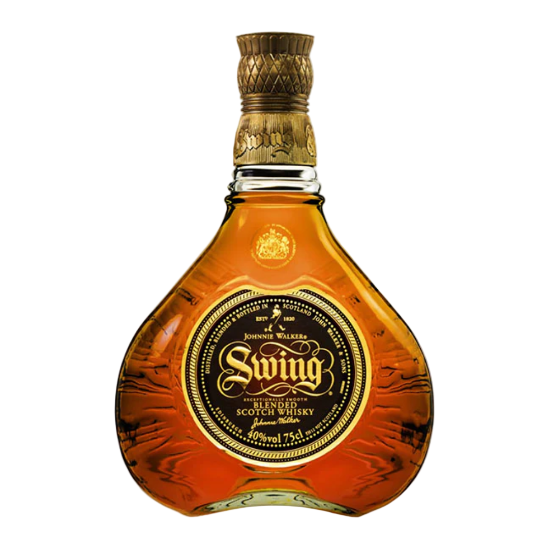“Johnnie Walker Swing Blended Scotch Whisky 750ML bottle with swing-style decanter”