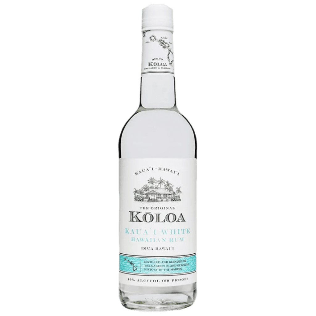 “Koloa Kaua'i White Rum 750ML bottle – premium Hawaiian white rum distilled on Kaua‘i”