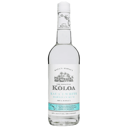 “Koloa Kaua'i White Rum 750ML bottle – premium Hawaiian white rum distilled on Kaua‘i”