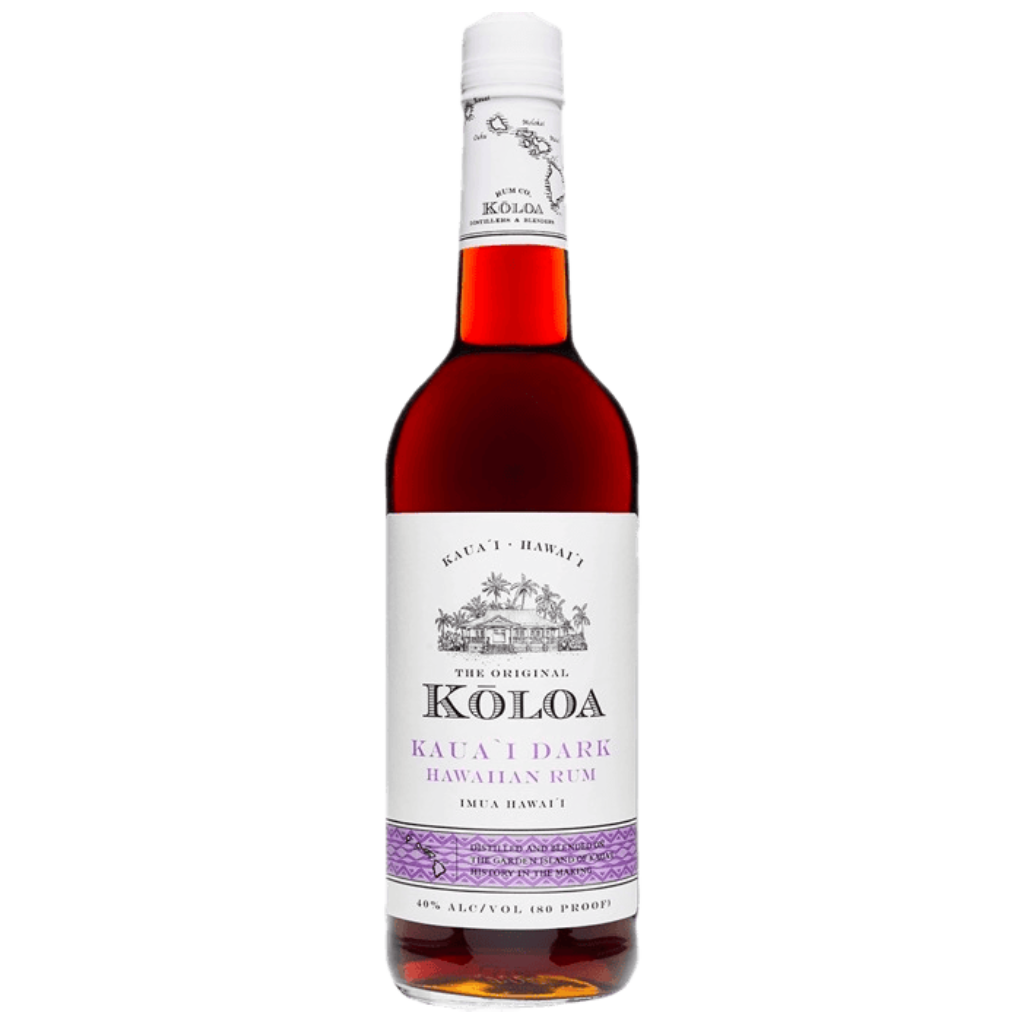 "Koloa Kaua‘i Dark Rum 750ML bottle – premium Hawaiian dark rum with rich caramel and vanilla notes"