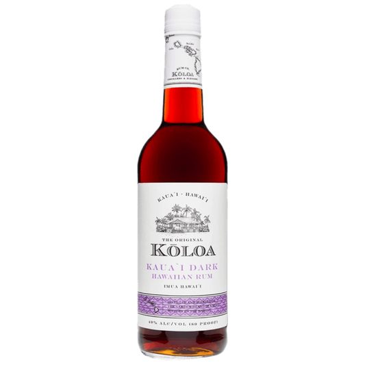 "Koloa Kaua‘i Dark Rum 750ML bottle – premium Hawaiian dark rum with rich caramel and vanilla notes"
