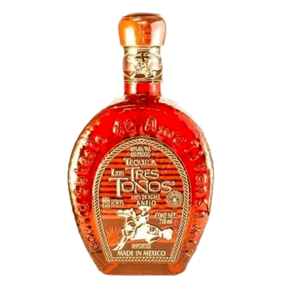 “Los Tres Tonos Añejo Tequila 750ml bottle – premium aged tequila with golden amber color and oak-aged flavor.”