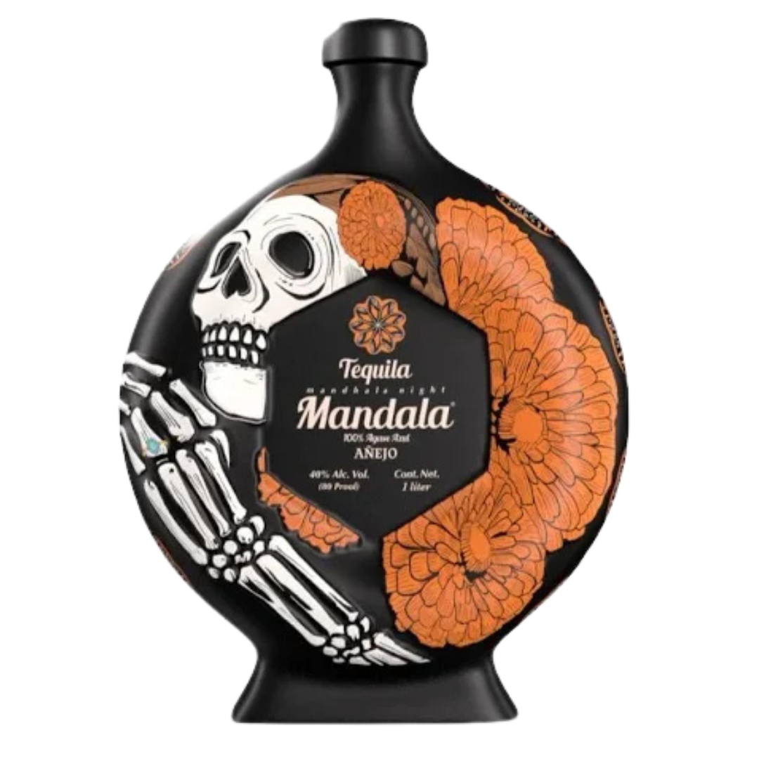 Mandala Añejo Tequila Día de los Muertos 2025 La Catrina Limited Edition hand-painted ceramic bottle